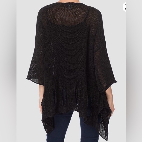 For Cyndi-Joseph Ribkoff Knit Cutout Detail Black Women's oversized Sweater NWT - Picture 3 of 17